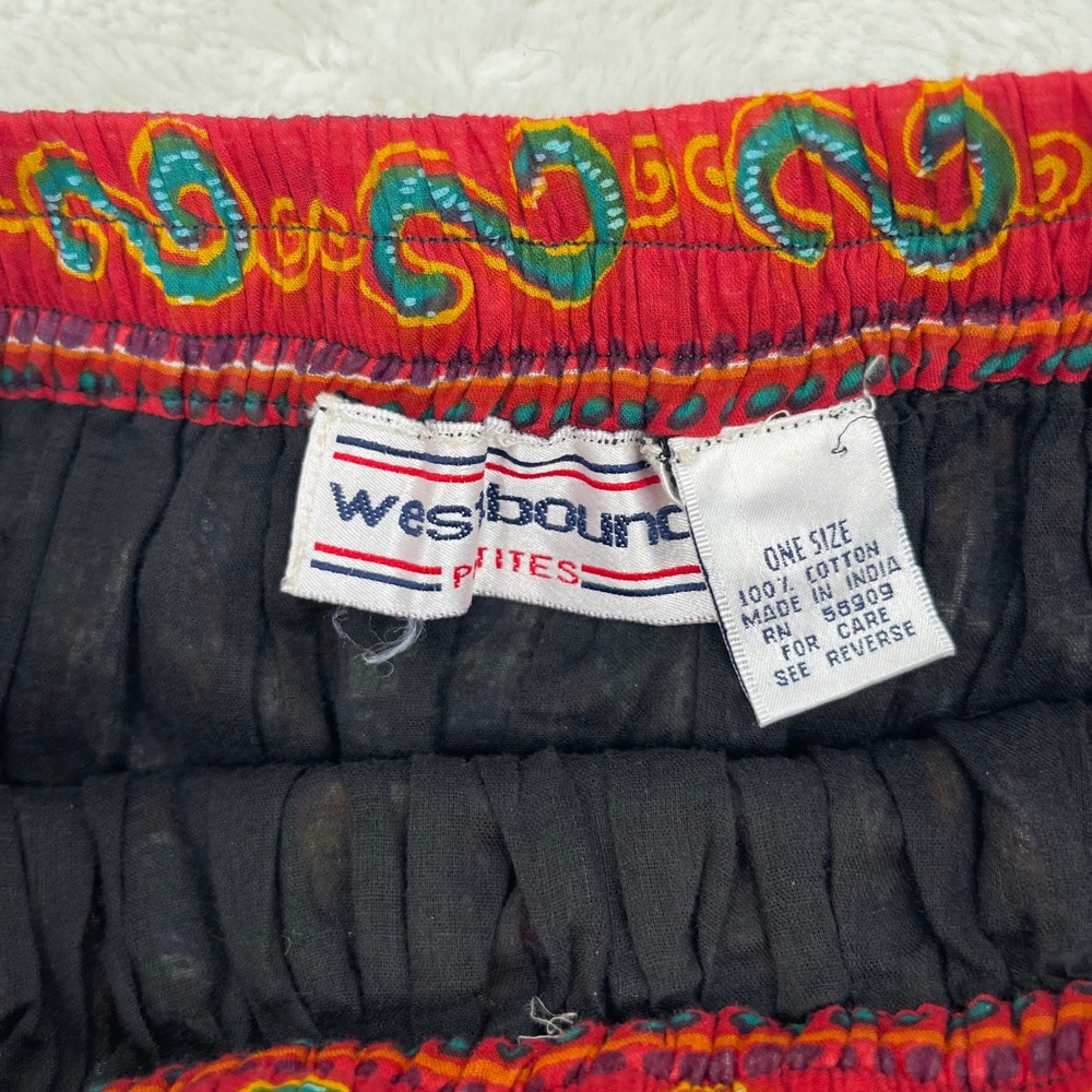 Westbound Petites Womens Cotton Tiered Paisley Boho Maxi Skirt Multi Color OS - Picture 3 of 7